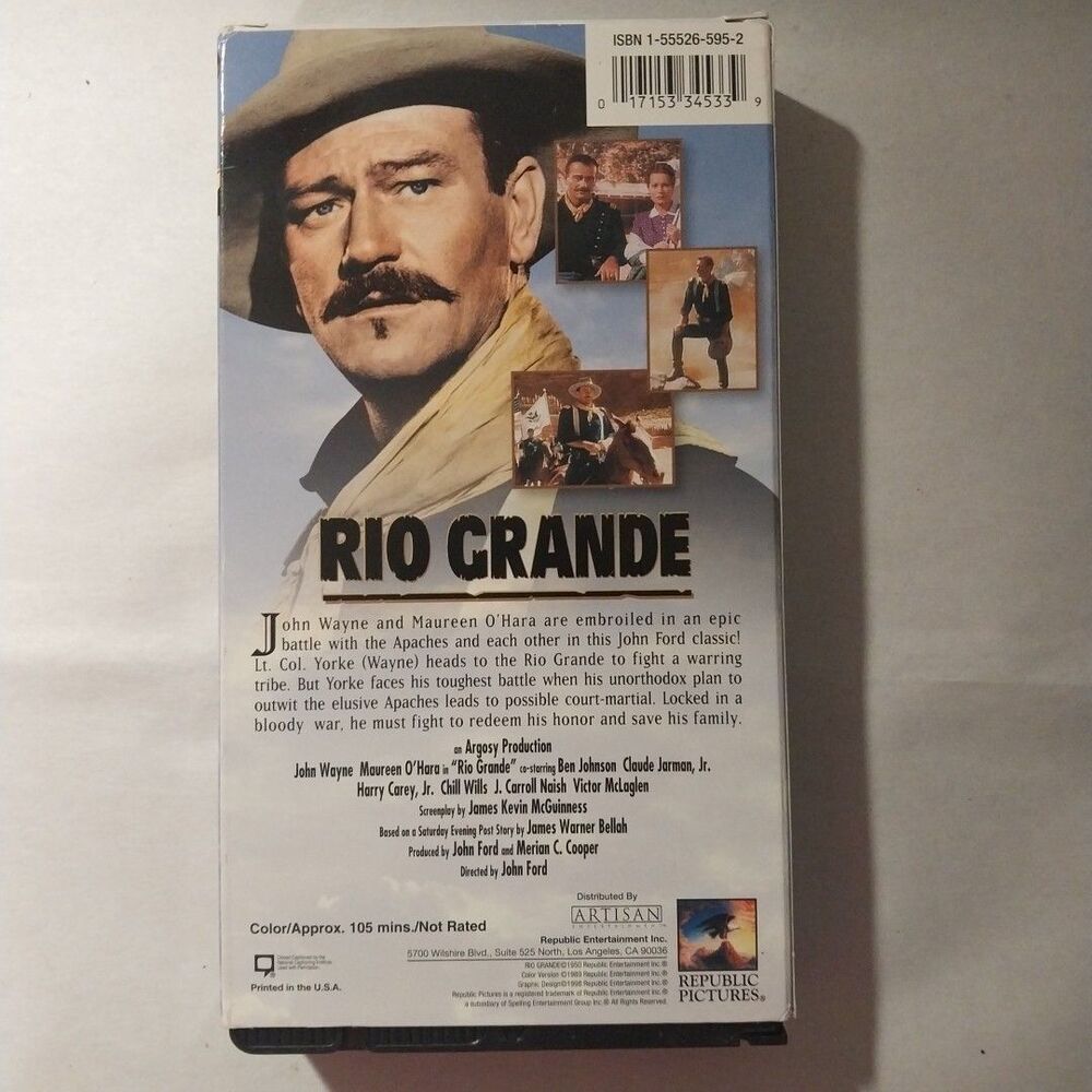 Rio Grande (VHS, 1994, Colorized Version) - Picture 2 of 3